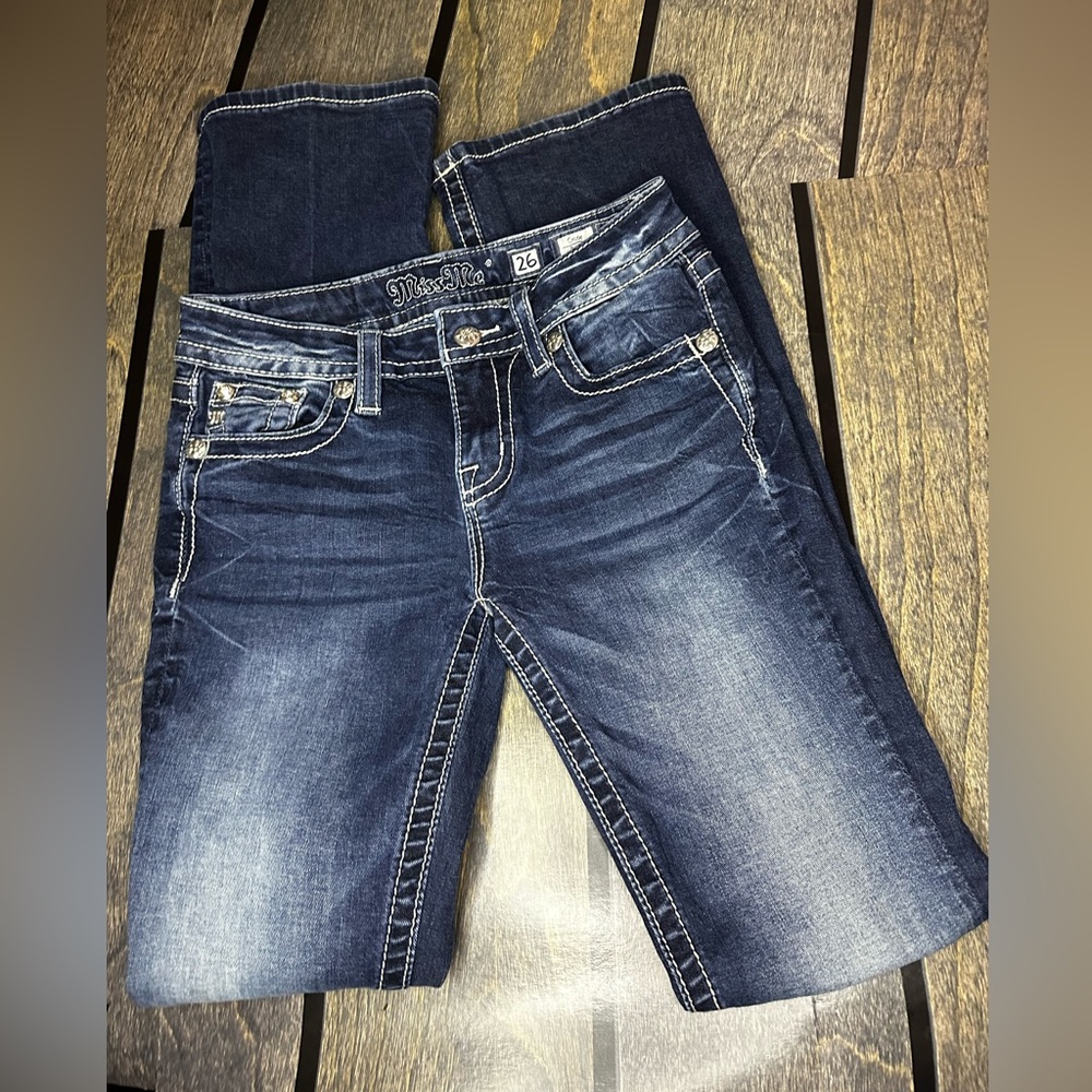 Miss Me “Chloe” boot cut dark wash jeans
